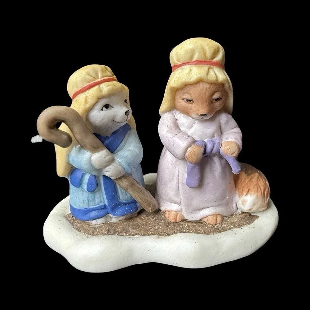 Fitz & Floyd Enchanted Forest Holiday Hamlet Poor Shepherds Figurine 1994